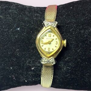 Vintage Bulova 1960’s Diamond Dream Ladies Swiss Cocktail Dainty Watch 10K RGP